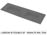 Plan vasque double lavabo, sur mesure : L 120 à 201 x P 40 à 51 cm, finition lisse, 10 couleurs au choix, Anti bactérien, résine Akrytan® teinté dans la masse, Livraison Offerte.